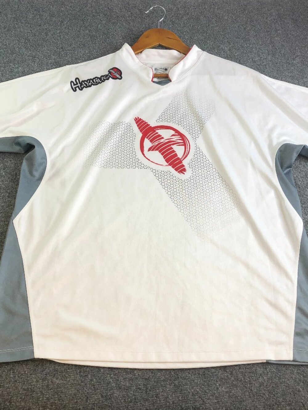Hayabusa Kusari Training Shirt Mens 2XL White Red MMA Japanese Performance